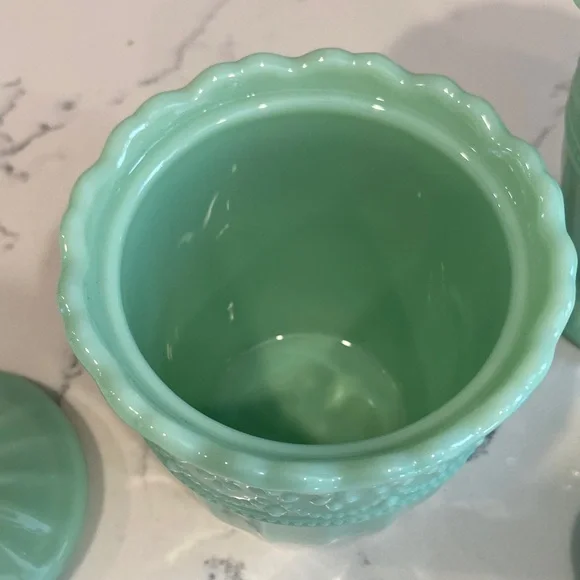 Pioneer Woman Mint Green Glass Butter Dish Creamer Sugar Set - Picture 9 of 16